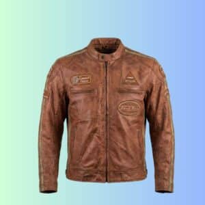 RYINZ Hnědá Kožená Moto Bunda Vintage – CE Level 2 Chrániče, Vyjímatelná Vložka, Retro Styl, Odběr Kladno