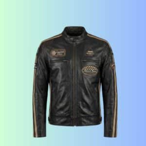 RYINZ Černá Kožená Moto Bunda Vintage – CE Level 2 Chrániče, Vyjímatelná Vložka, Retro Café Racer, Odběr Kladno